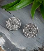 Disc traditional oxidised earrings