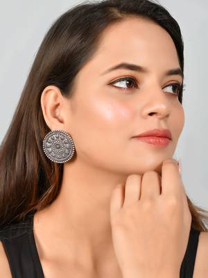 Disc traditional oxidised earrings 2