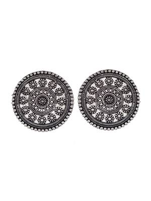 Disc traditional oxidised earrings 3