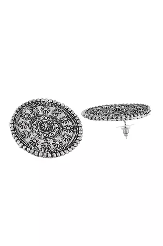 Disc traditional oxidised earrings