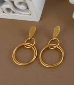 Contemporary gold plated statement earring for women