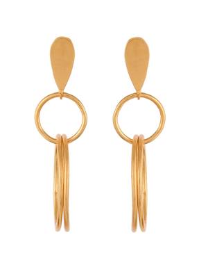 Contemporary gold plated statement earring for women 3