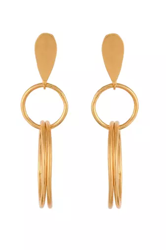Contemporary gold plated statement earring for women