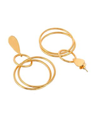 Contemporary gold plated statement earring for women 4