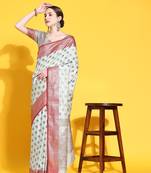 Just Fashion  Art Silk And  Zari Work Sarees With Blouse Attached