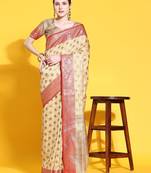Just Fashion  Art Silk And  Zari Work Sarees With Blouse Attached
