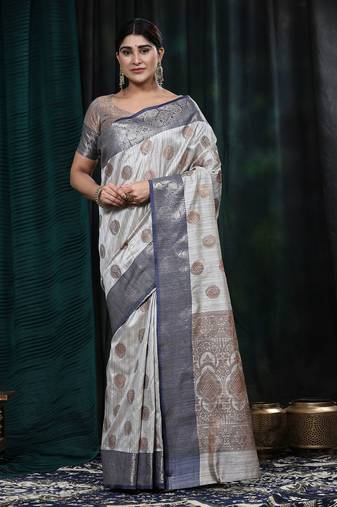 Just Fashion  Art Silk And  Zari Work Sarees With Blouse Attached