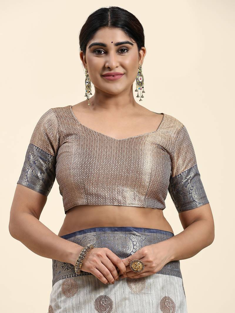 Just Fashion  Art Silk And  Zari Work Sarees With Blouse Attached