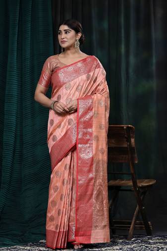 Just Fashion  Art Silk And  Zari Work Sarees With Blouse Attached