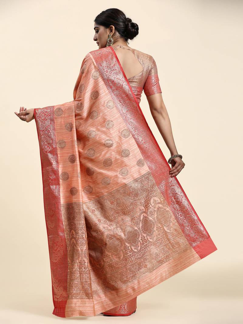 Just Fashion  Art Silk And  Zari Work Sarees With Blouse Attached