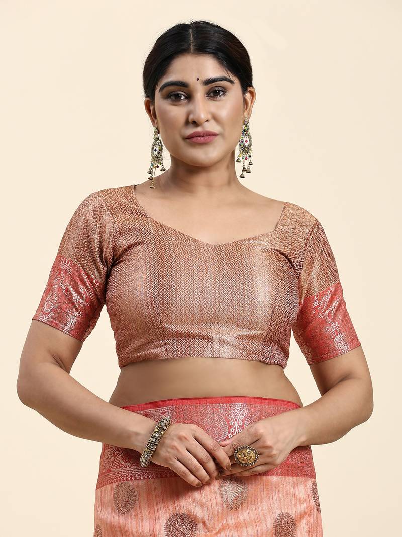 Just Fashion  Art Silk And  Zari Work Sarees With Blouse Attached