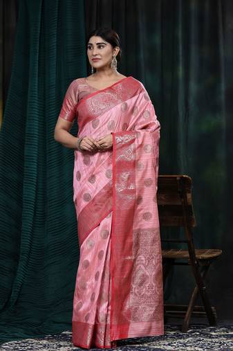 Just Fashion  Art Silk And  Zari Work Sarees With Blouse Attached