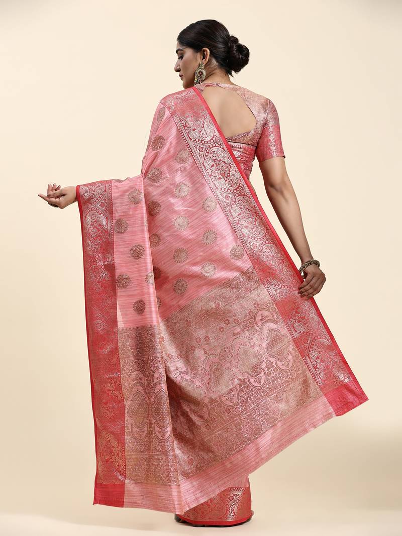 Just Fashion  Art Silk And  Zari Work Sarees With Blouse Attached