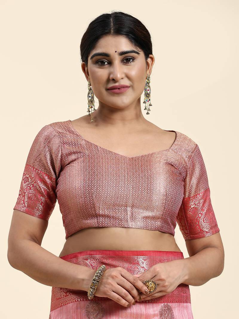 Just Fashion  Art Silk And  Zari Work Sarees With Blouse Attached