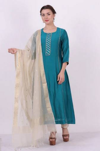 Kaavya - turquoise Suit Set