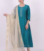 Kaavya - turquoise Suit Set