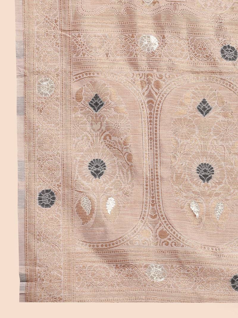 Just Fashion  Linen And  Zari Work Sarees With Blouse Attached