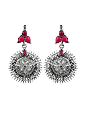 Trendy oxidised silver plated contemporary drop earring 3