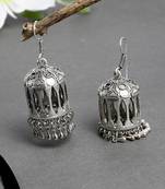 Trendy silver plated jhumka earrings for women & girls