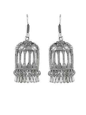 Trendy silver plated jhumka earrings for women & girls 3