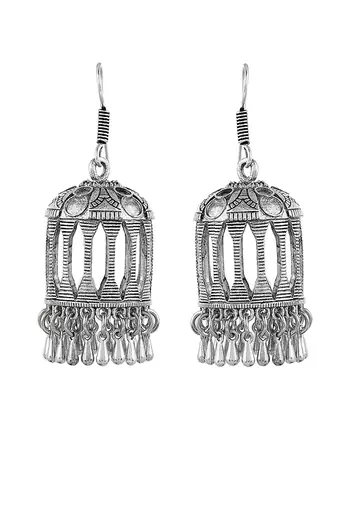 Trendy silver plated jhumka earrings for women & girls