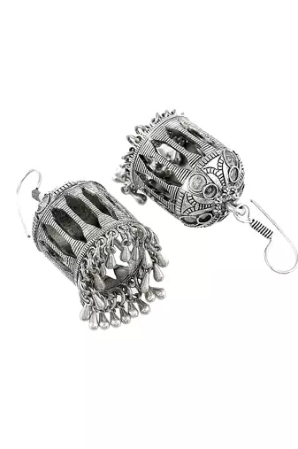 Trendy silver plated jhumka earrings for women & girls