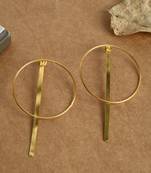 Contemporary gold plated statement earring for women