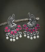 Contemporary oxidised stylish stud earring