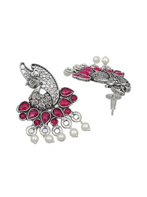 Contemporary oxidised stylish stud earring 4