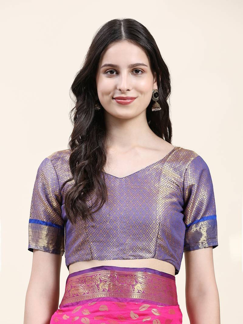 Just Fashion  Art Silk And  Zari Work Sarees With Blouse Attached