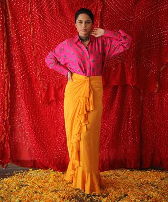 Pink and yellow shirt and skirt 1