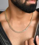 Mens hip hop rhinestone cuban tennis chain 20inch gold plated necklace | chain necklace for men| gold necklace for men