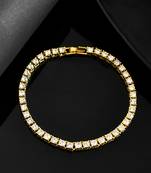 Mens hip hop miami cuban tennis chain bracelet 4mm, 8inch long gold plated | hiphop jewelry for men| bracelet for men