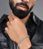 Mens hip hop miami cuban tennis chain bracelet 4mm, 8inch long silver plated | hiphop jewelry for men| bracelet for men
