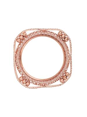 Set of 4 Rose Gold-Plated CZ Stone-Studded Handcrafted Bangle Style Bracelet 5