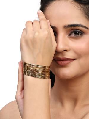 Ethnic Traditional Gold Classic Bangle Set For Women (Set of 12) 1