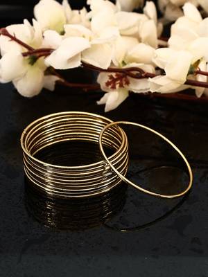 Ethnic Traditional Gold Classic Bangle Set For Women (Set of 12) 2