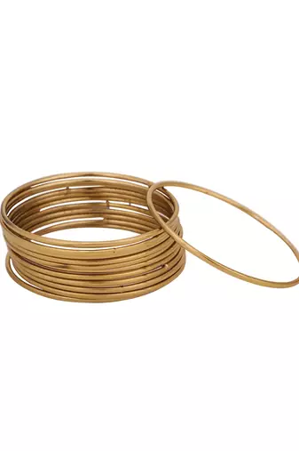Ethnic Traditional Gold Classic Bangle Set For Women (Set of 12)