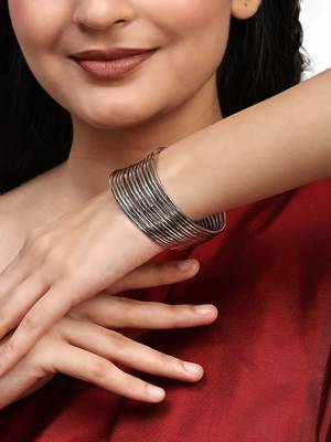 Ethnic Traditional Silver Classic Bangle Set For Women (Set of 12) 1