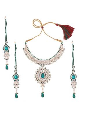 Brass Green Jewelry Set - Nature's Elegance 3
