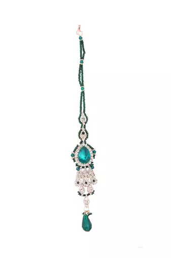 Brass Green Jewelry Set - Nature's Elegance