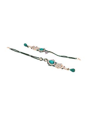 Brass Green Jewelry Set - Nature's Elegance 6