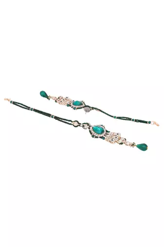 Brass Green Jewelry Set - Nature's Elegance