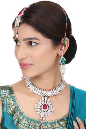 Brass Multi-Color Jewelry Set - A Symphony of Elegance