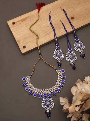 Brass Blue Jewelry Set - Timeless Elegance in Shades of Blue 2