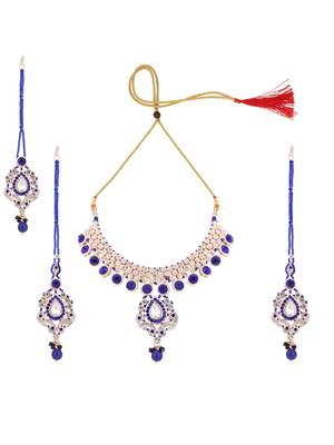 Brass Blue Jewelry Set - Timeless Elegance in Shades of Blue 3