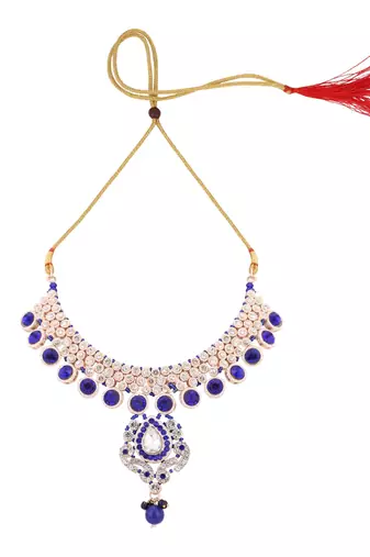 Brass Blue Jewelry Set - Timeless Elegance in Shades of Blue