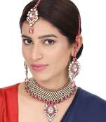 Brass Pink Jewelry Set - Timeless Elegance in Shades of Pink