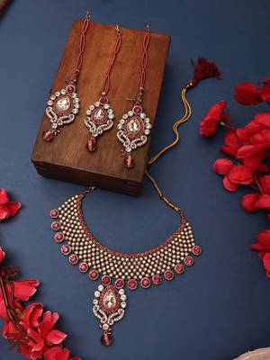 Brass Pink Jewelry Set - Timeless Elegance in Shades of Pink 2