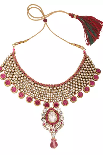 Brass Pink Jewelry Set - Timeless Elegance in Shades of Pink